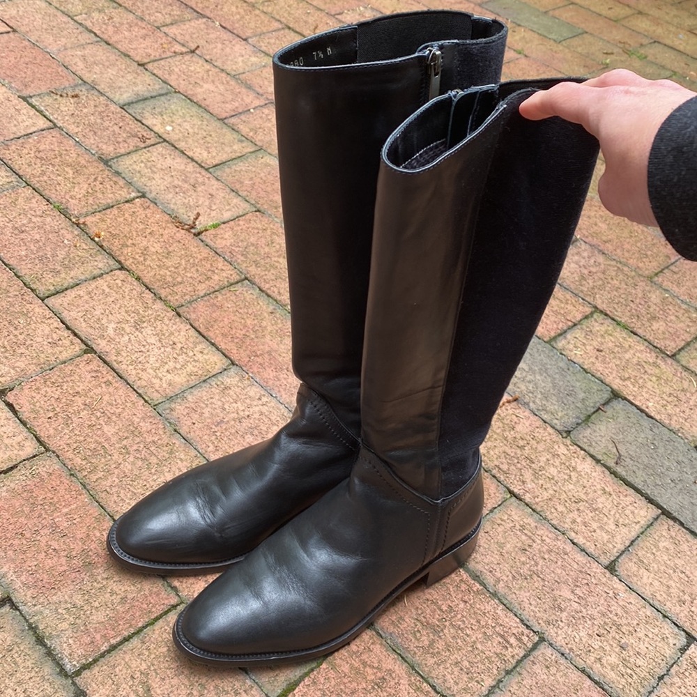 Aquatalia knee high leather riding boots - waterproof